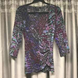 Karen Kane Multicolor Cross Over Top